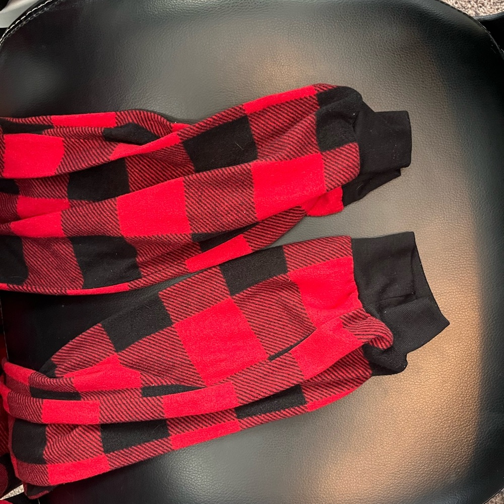 PJ PLACE (Children’s Place) size Xl (14) one piece Red Buffalo Plaid fleece pj’s - Picture 3 of 3